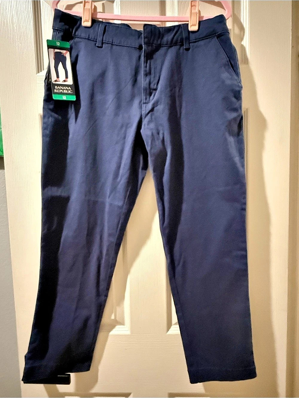 Banana Republic Cropped Chino Pant Blue Size 12 NWT
